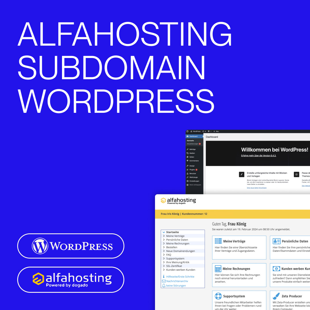 alfahosting, subdomain, wordpress, word-press, sub domain, hosting, video, tutorial, anleitung